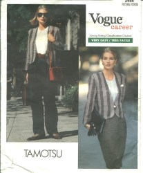 2455  VOGUE TAMOTSU EASY CAREER JACKET,SKIRT, PANTS PATTERN 12-16 UNCUT
